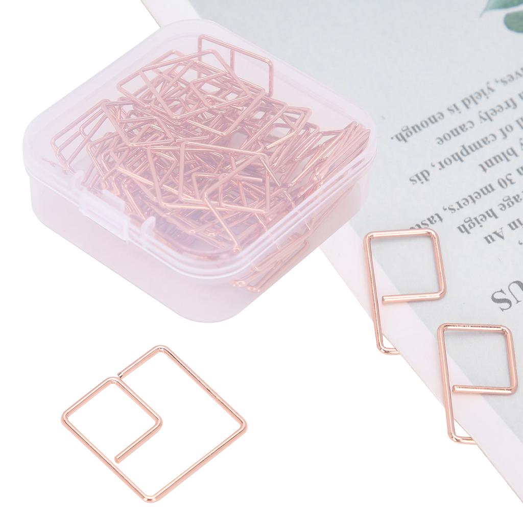 Paper Clip Wire Iron Office Clip Square Document Bookmark Marking Clip Stationary Supplies