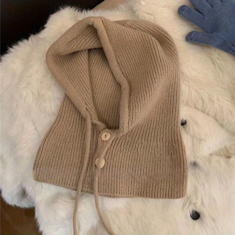 

Шапка и шея Одна новая зимняя шапка-балаклава Женская теплая пара Защита ушей Шерстяная вязаная шапка 1pc кофейный