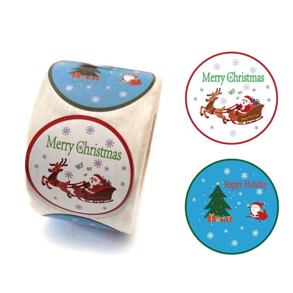 500pc 1.5 Inch Stickers Christmas Tags Roll Labels Sealing Adhesive Round  Stickers