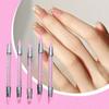 5Pcs Set Pink Dual Ended Rhinestone Nail Art Silicone Pen Sculpture Pen 3D Flower Carving DIY Manicure Brush Nail Dotting Pen