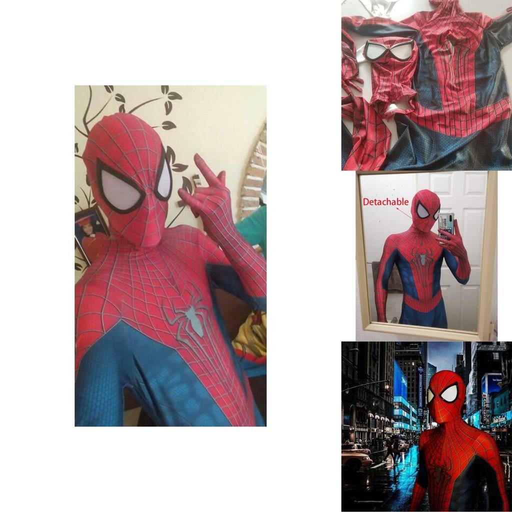 Muticolor Spiderman Zentai Suit For Fancy Dress Parties The Amazing Spider-man Cosplay