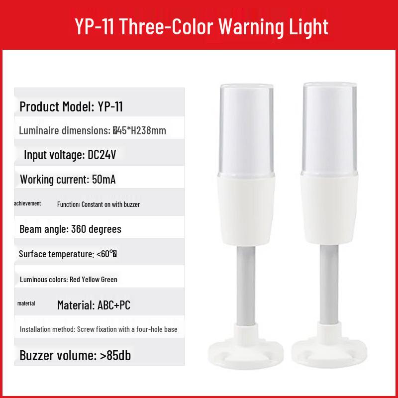 Multi-Tier LED Signal Tower with Foldable 24V Audible and Visual Alarm