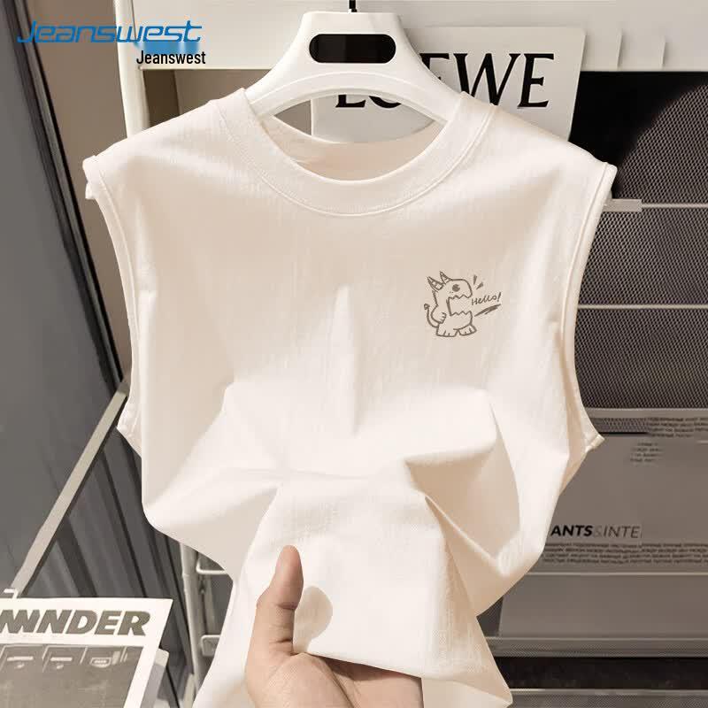 Jeanswest Men s Cartoon Print Cotton Sleeveless T-Shirt L