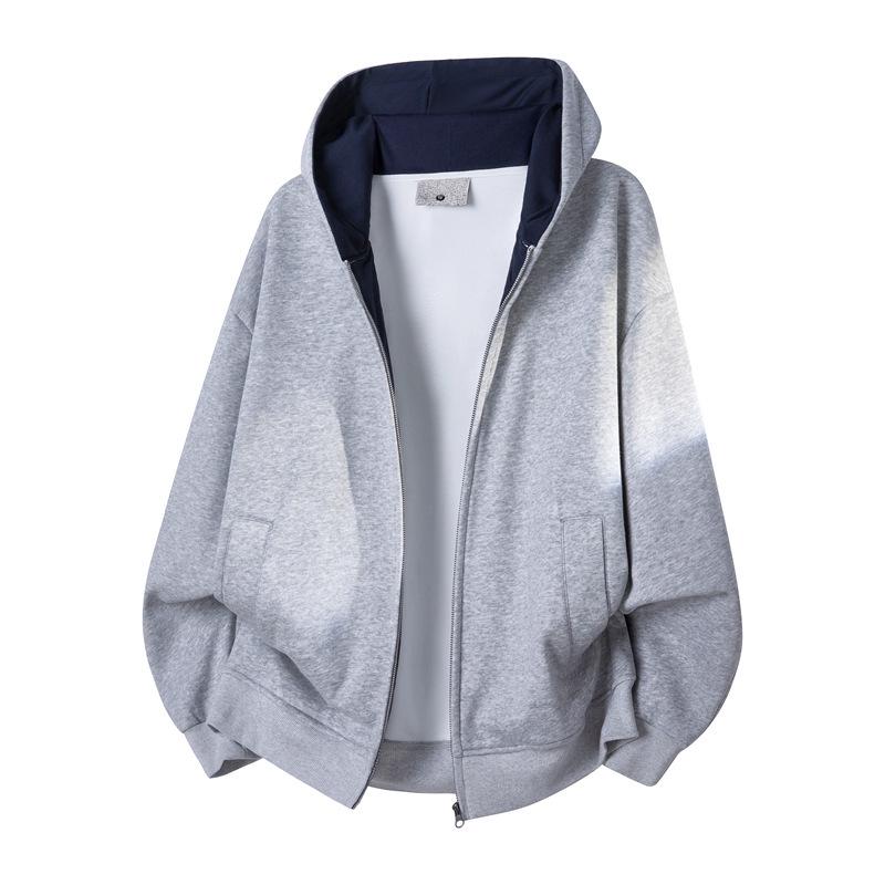 Dragon Spirit Men's Velvet Thick Winter Color Block Hoodie - Warm, Loose Casual Outerwear