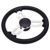 3 Spoke Destroyer Steering Wheel 13.5 Inch Stainless Steel Boat Steering Wheel with Foam Grip for Yacht