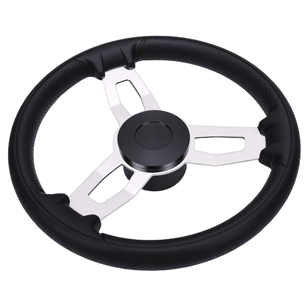 3 Spoke Destroyer Steering Wheel 13.5 Inch Stainless Steel Boat Steering Wheel with Foam Grip for Yacht