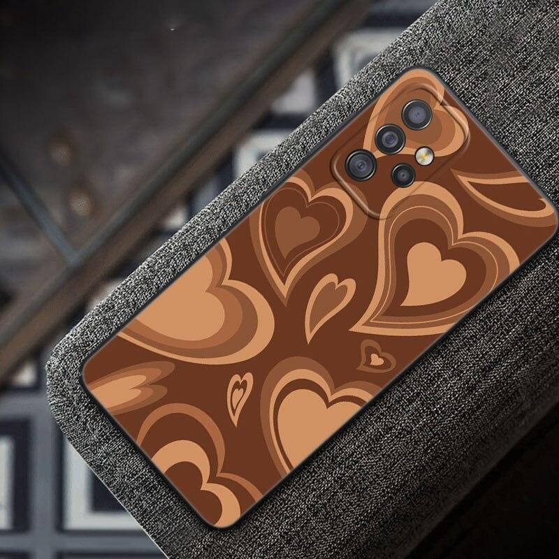 Purple Heart Swirl Pattern Case For Samsung Galaxy A12 A22 A31 A32 A50 A51 A70 A71 A72 A11 A21S A02S A10S A20S A30S A52 S 5G