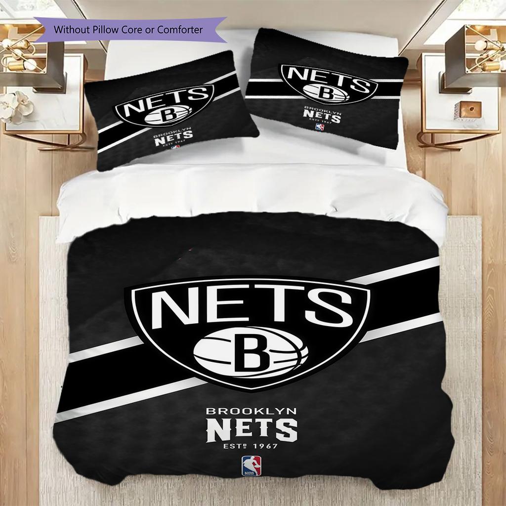 Brooklyn Nets Basketball Legacy Bedding(1 * duvet cover + 2 * pillowcase, without core)Soft and comfortable Bedding set Christmas birthday gift