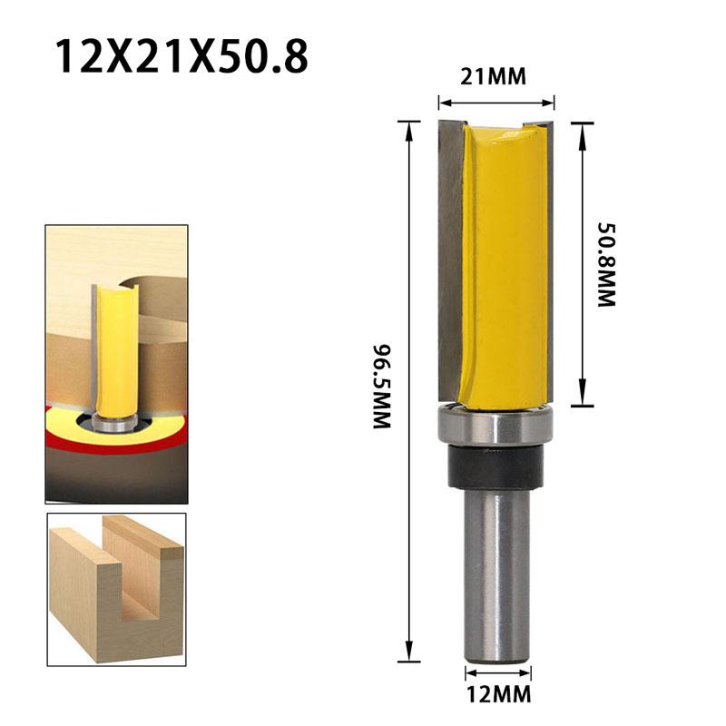 1pc 12mm 12.7mm Shank Template Trim Hinge Mortising Router Bit Straight End Mill Tenon Woodworking Tools