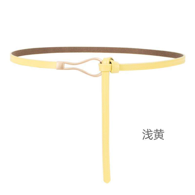 

Четыре сезона в наличии новый женский кожаный тонкий ремень без отверстий дизайн декоративный пояс для платья с уплотнителем на талии универсальный двухслойный кожаный ремень 105cm