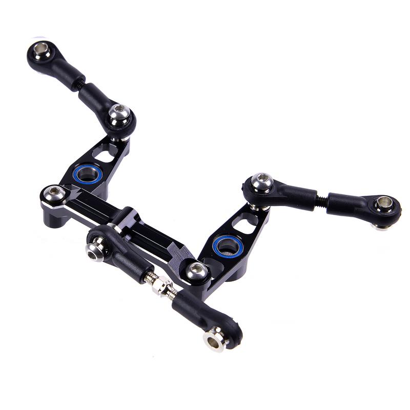 1/10 RC Car Alu Alloy Ball Bearing Crank Steering Arms Set with Tie Rod Steering Assembly for Tamiya TT-02 TT-02D TT-02E TT02-B