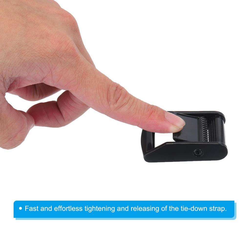 [PATIKIL] Cam Buckles, 3-Piece Metal Press Lock Fastener Set for 52.5mm/25mm Webbing Straps, Black