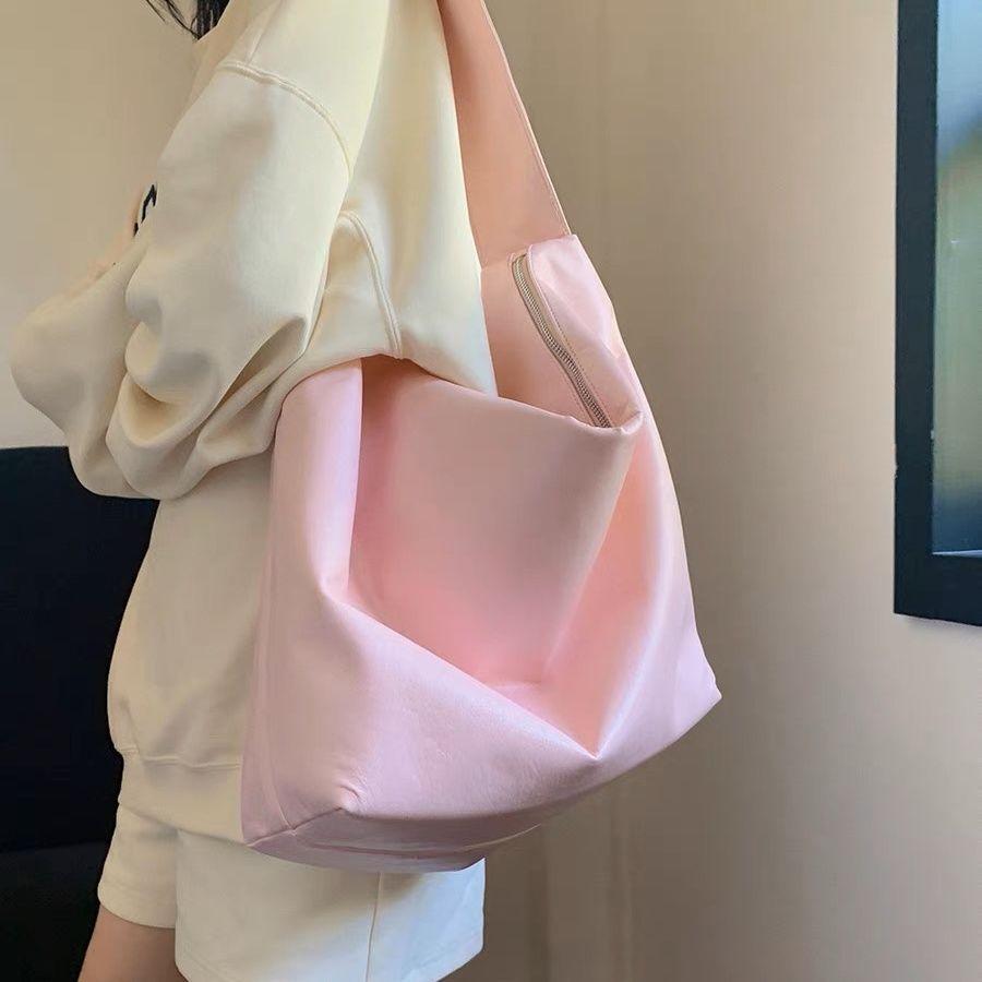Korean Style Soft Leather Tote Bag Women's Large Capacity Bag Shoulder Bag Crossbody Bag