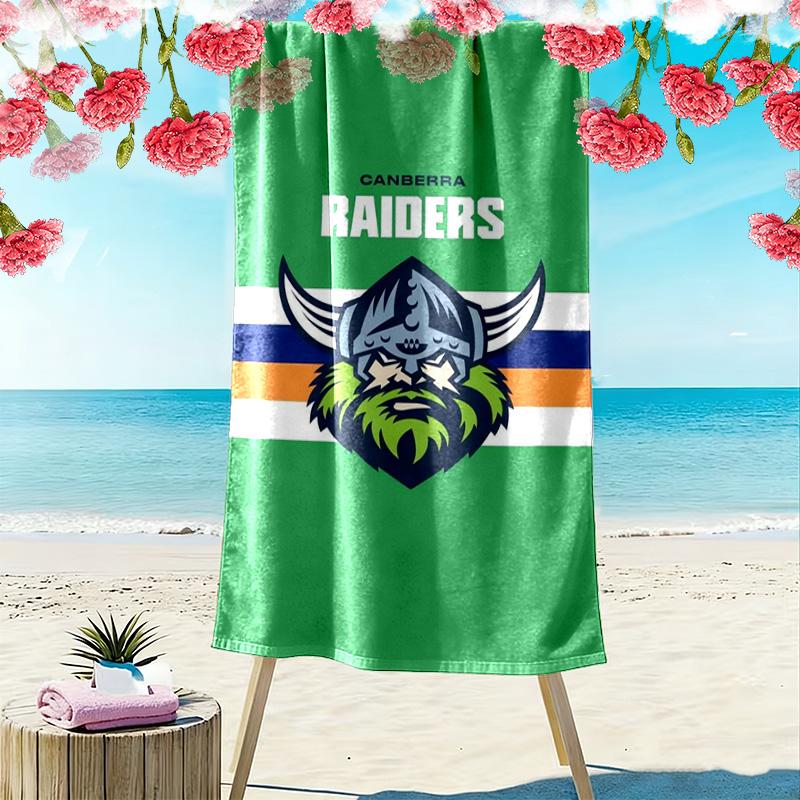 Canberra Raiders Logo Print Beach Towel, Large Soft Quick Dry Towel for Beach Camping Swimming