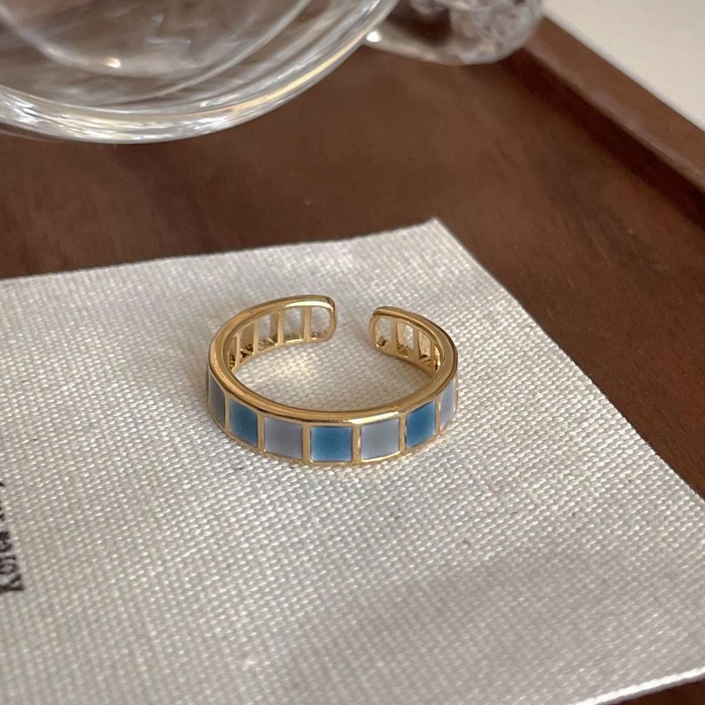 Vintage White Enamel Metal Irregular Shape Geometric Open Adjustable Ring for Women Girl Jewelry Birthday Gifts Anillo Hombre