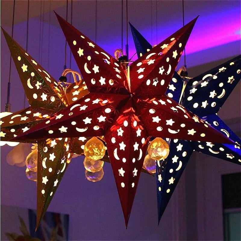 Christmas Creative Decoration Pentagram Pendant Festival Party Bar Venue Decoration Pendant Available in Multiple Colors Sizes