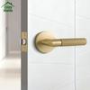 Modern Entry Door Lock Handle Set Zinc Alloy Room Interior Knurled Door Lock Levers Matte Black Bedroom Door Handle