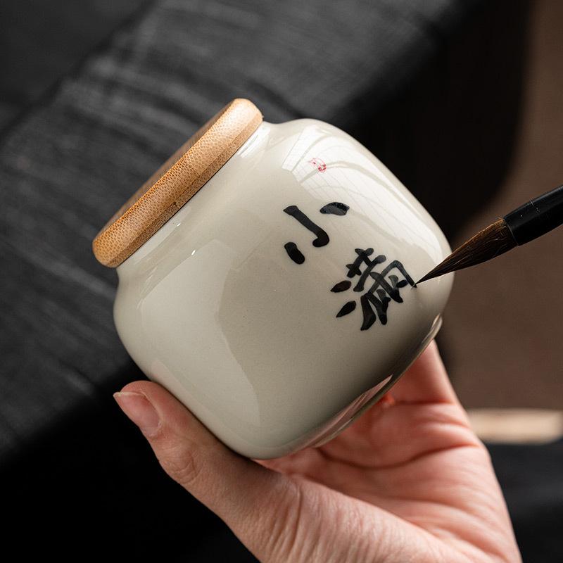 Chinese Tea Pot Ceramic Mini Miniature Sealed Pot Storage Tea Packaging Box Portable 1PC
