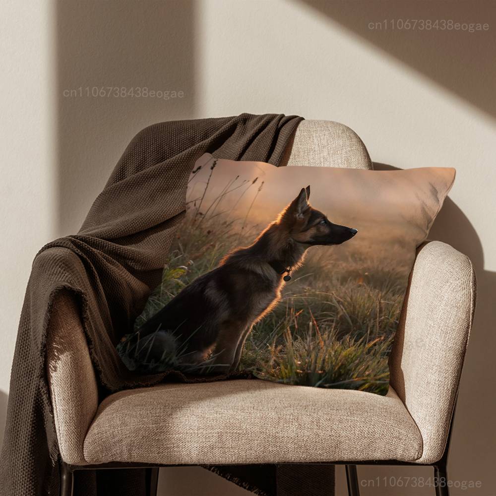 Stylový povlak na polštář s německým ovčákem Potah na polštář na pohovku do obývacího pokoje Vhodný pro dekoraci a ochranu domácí ložnice