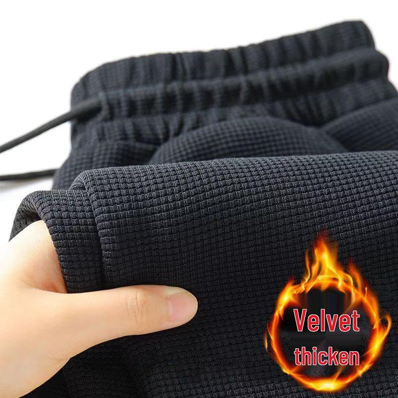 

Мужские повседневные спортивные брюки свободного кроя – Дышащие прямые штанины для весны и осени, универсальные и стильные Black (Fleece)