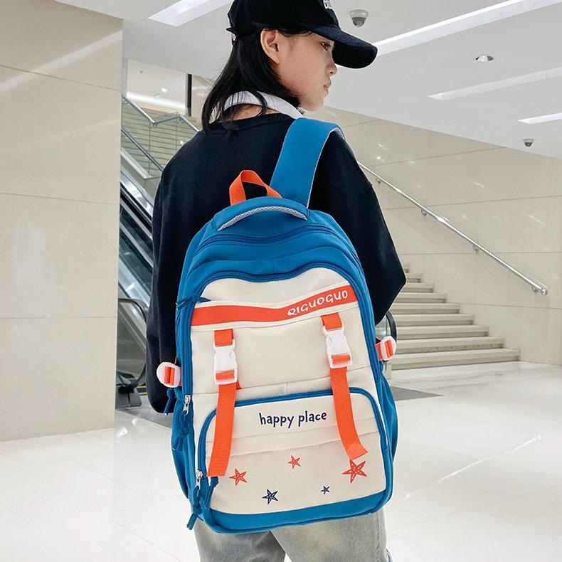 Large Capacity, High Value, Simple Color Contrast, Versatile Schoolbag, Junior High School Student, High School Student, College Student