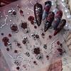 Halloween Nails Blood Rose Nail Stickers Self-adhesive Bronzing Nail Stickers Floral Nail Decals