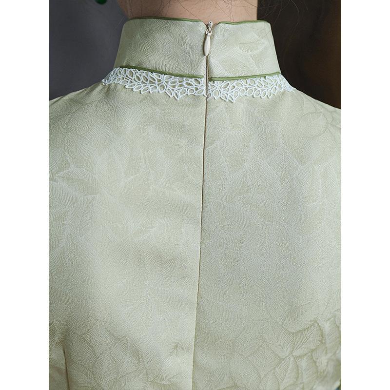 Color blue | green cheongsam new Chinese-style improved young 1011 spring and summer short sleeves retro style daily girl