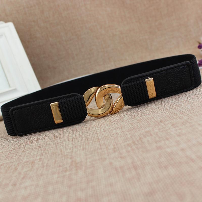 Ladies Alloy Buckle Elastic Elastic Belt Narrow Decorative Dress Waist Seal Waist Two Sizes