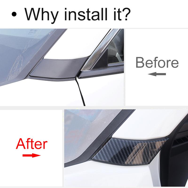 Adesivos de vidro para espelho de porta de carro ABS A Column A para Toyota RAV4 XA50 - 2022 2023