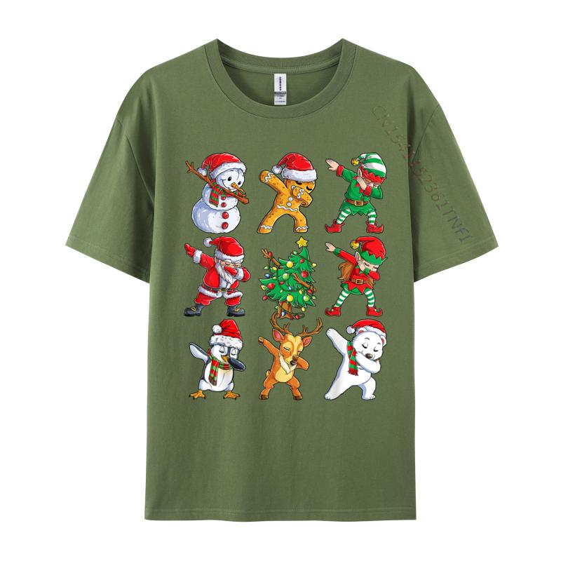 Dabbing Santa Elf Friends Christmas Men Xmas Dab Funny Normal Print Men Tshirt Cotton Fabric Luxury Designer T-Shirts For Men