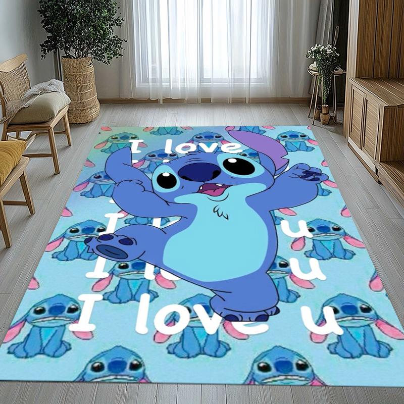 

Cartoon S-Stitch Kawaii Monster Living Room Non-Slip Area Rug Soft Carpet for Bedroom Kids Playroom Sofa,Home Decor Doormat gift 40x60cm
