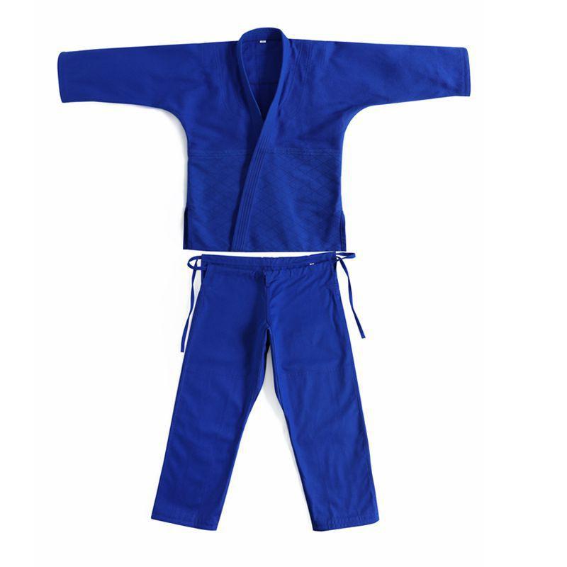 Breathable Cotton Cycling Jersey Blue White Judo Training Competition Uniform 450g/m