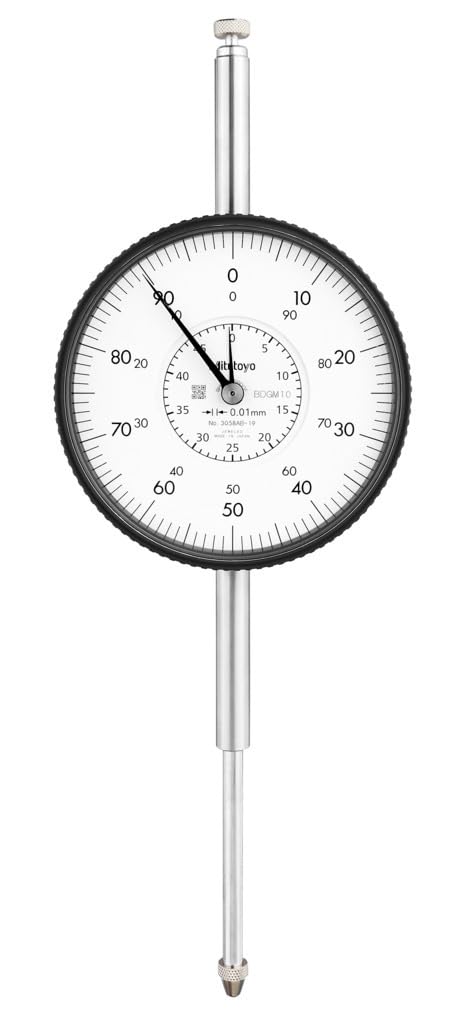 

Mitutoyo Великий циферблат 50 мм Вимірювальний Безперервний індикатор, Діапазон, Вушка, Поділки, Ударостійкий, Камені, 2-стрілочний, 3058AB-19