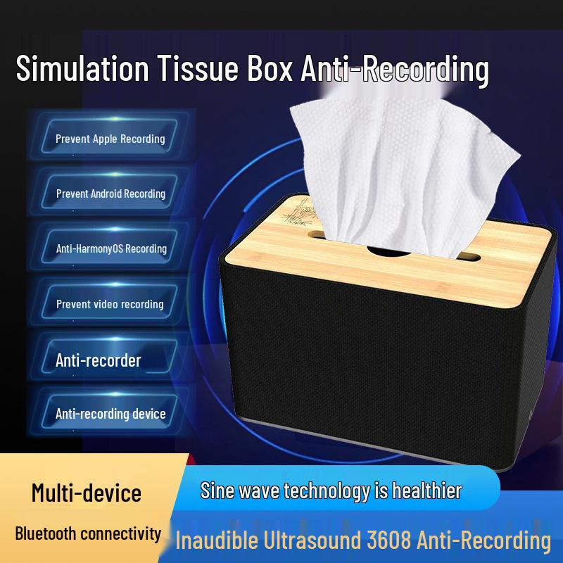 Tissue Box Style Anti-Recording & Anti-Eavesdropping Conference Device 56 Emitters