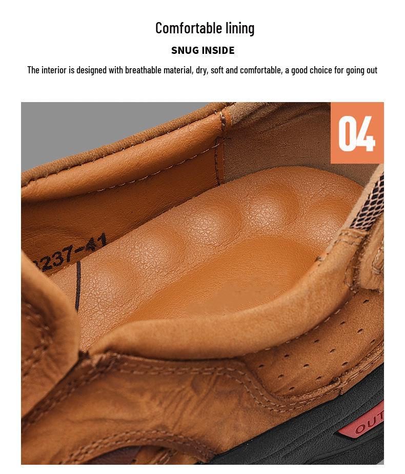 Men's Genuine Leather Plus Size Casual Loafers & Hiking Shoes