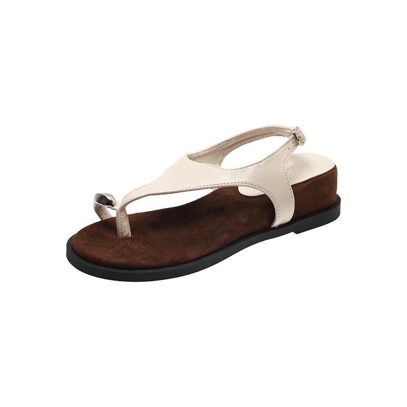 French niche sandals women s summer wear new fairy style thick-soled cover toe Roman sandals women 40