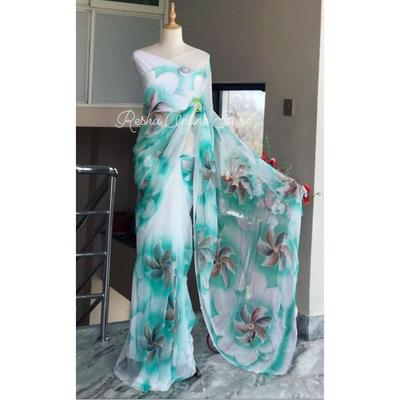 Stylish Casual Wear & Office Wear Saree for Women, Blouse (Need To Be Stitched As Per Size And Fit)