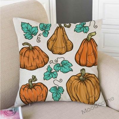 Gold Autumn Fall Pumpkin Harvest Art Thanksgiving Day Decoration Throw Pillow Car Pillow Case Cotton Linen Sofa Cushion Covers