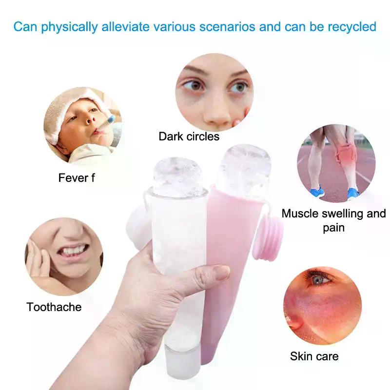Silicone Cube Tray Shape Ice Roller Face Facial Freezing Reusable For Reducing Puffiness Enhancing Skin Care Facial Massage