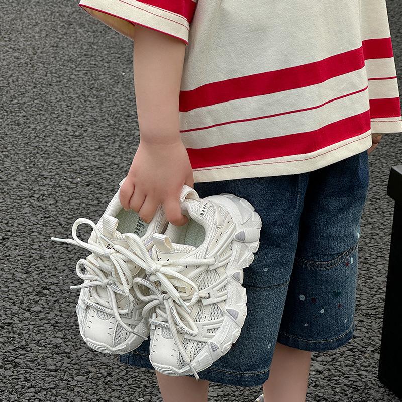 Kinder Sportschuhe 2025 Frühling neu Koreanische Version Jungen und Mädchen Mesh atmungsaktiv Dad Schuhe Studenten Laufschuhe ältere Kinder
