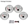 ELING 4 Gauge Set 52mm 40-120℃ Water Temp 0-10Bar Oil Pressure Fuel Level 8-16V Voltmeter with Red Backlight for Marine Car