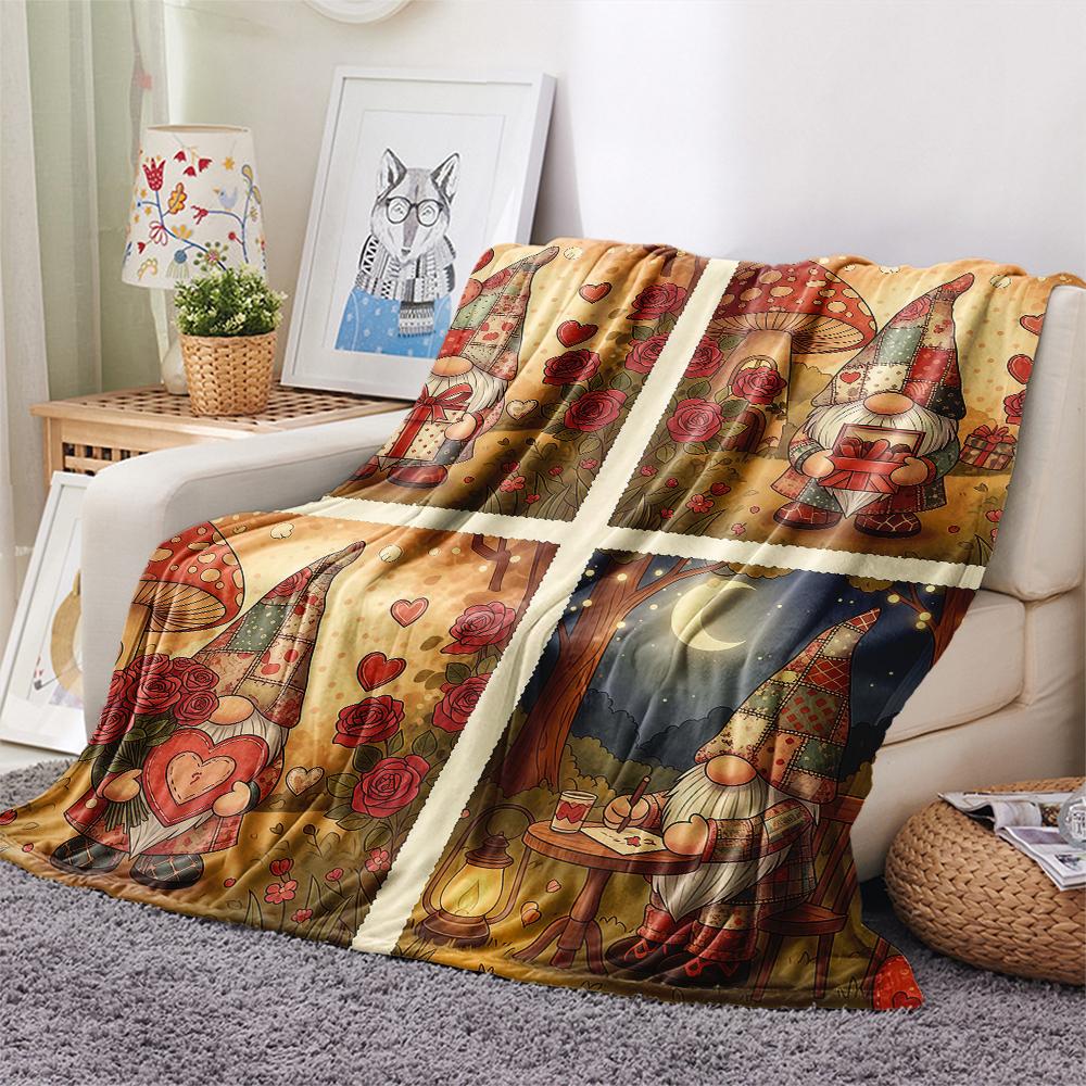 1 Stück Valentinstag Druck Flanelldecke, Hohe Qualität, Bequem für Alle Jahreszeiten, Heimdekoration, Perfekt für Weihnachten, Geburtstagsgeschenk