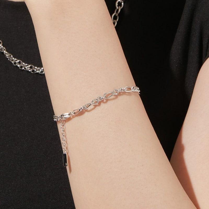 Tirr Lirr Tizen Maximize Chain Silver White Bracelet TBSSVW14034M