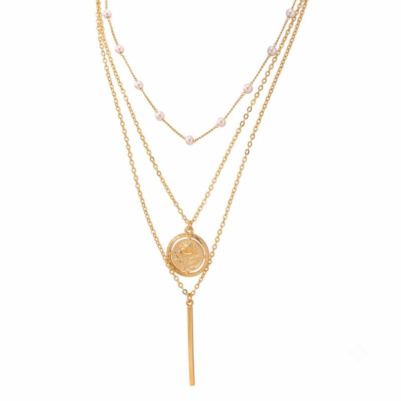 Elegant Three-Layer Stackable Necklace - Niche Design & Versatile Clavicle Chain