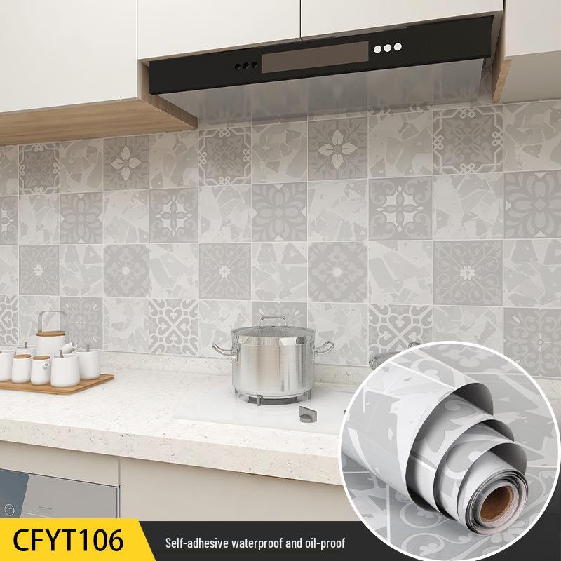 Eco-Friendly Kitchen Anti-Oil Stickers: Self-Adhesive, Waterproof, Heat-Resistant Tile and Stove Top Renovation Wallpaper.