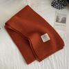 ins Korean solid color scarf women's winter wool student white scarf South Korea's new knitted label warm men