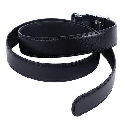 Cow Leather Belt Black Automatic Buckle 110‑130CM Adjustable Handmade Mens Belts for Work Business