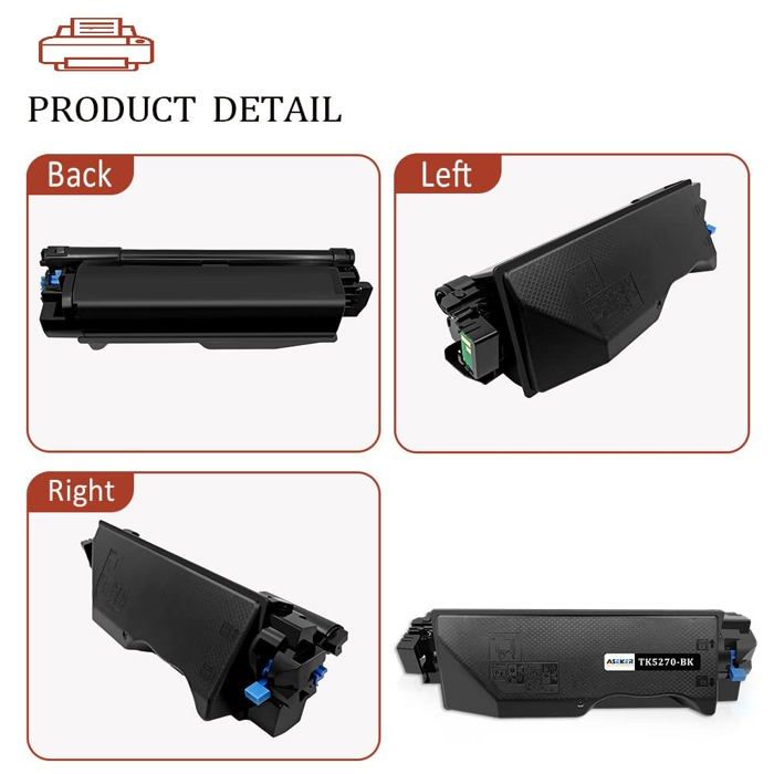 Toner - ASEKER - TK5270-BK - Noir - 8000 pages - Compatible Kyocera