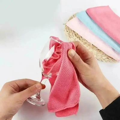 1 Pcs Random Color Reusable Glass Cleaning Cloth Microfiber Window Cars Mirrors Polishing Fish Scale Rag Kitchen Accessories