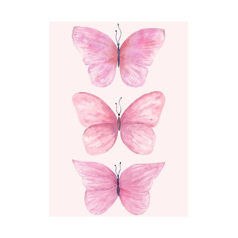 Trendy Watercolor Pink Bows Balloon Puppy Preppy Posters and Prints Canvas Printing Wall Art Picture for Girls Room Home Decor